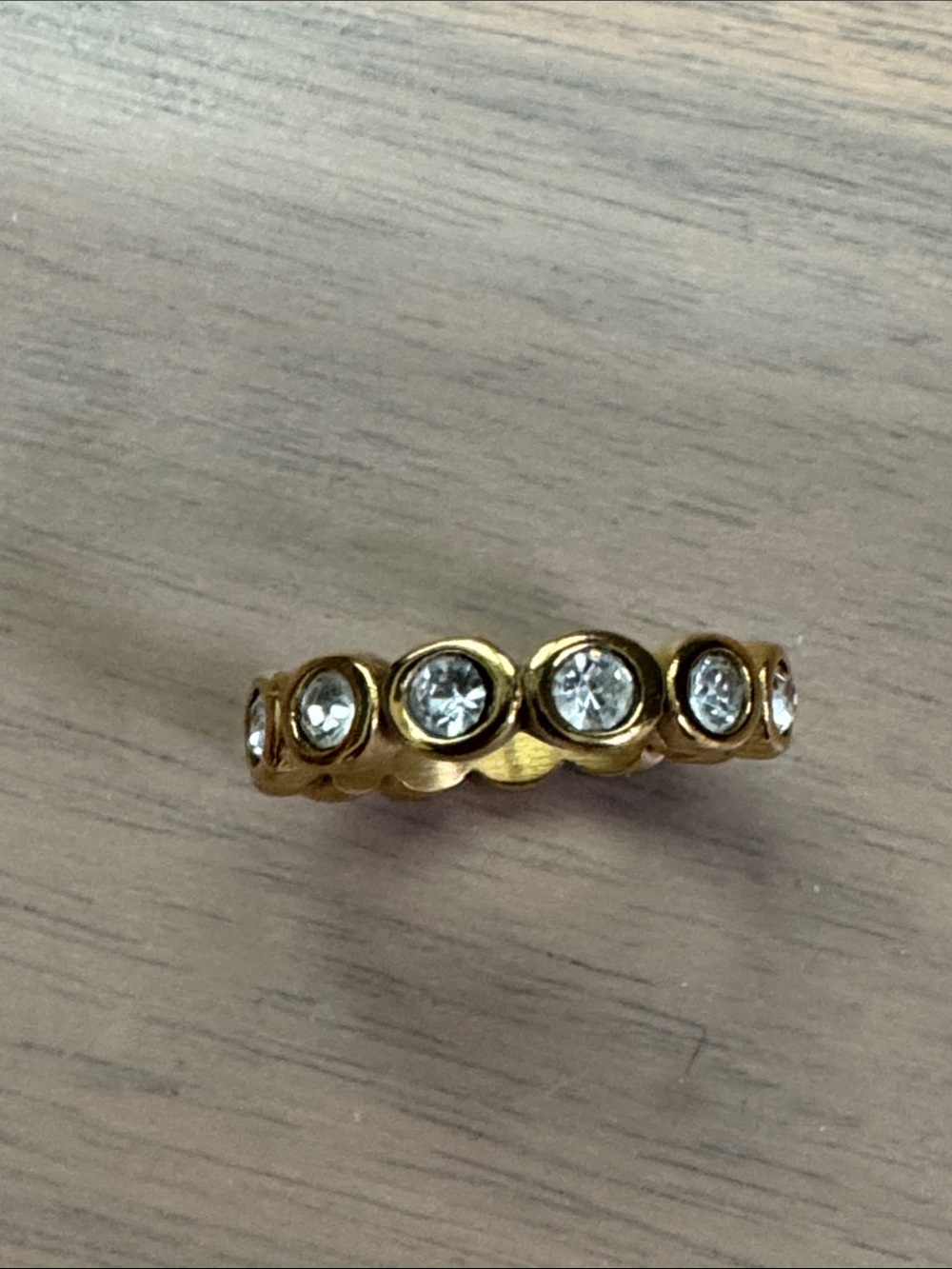 Electric Picks Vita Ring - Gold Bezel Crystal Eternity band Size 7